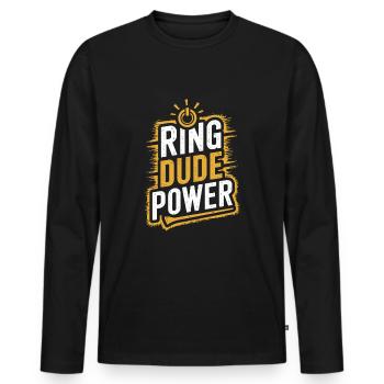 Bague Dude Cérémonie de mariage Bague Guy - T-shirt manches longues Premium bio Homme - noir - Devant - Nico (187cm)