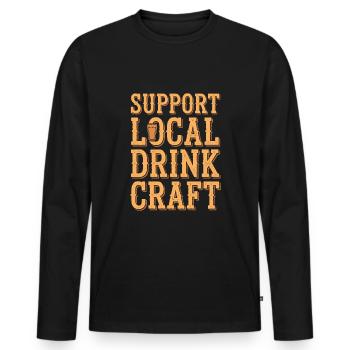 Craft-beer-enthusiast, Lokaler Brauerei-fan - Männer Premium Bio Langarmshirt - Schwarz - Vorne - Nico (187cm)
