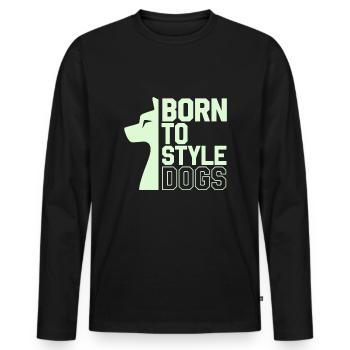 Passionné de soins pour chiens Soins et soins pour chiens - T-shirt manches longues Premium bio Homme - noir - Devant - Nico (187cm)
