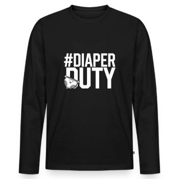 Elternschafts-humor Neue Väter Haben Zum Ersten - Männer Premium Bio Langarmshirt - Schwarz - Vorne - Nico (187cm)