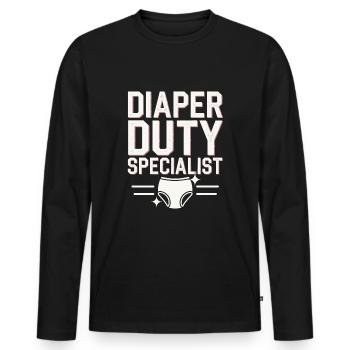 Elternschafts-humor Neue Väter Haben Zum Ersten - Männer Premium Bio Langarmshirt - Schwarz - Vorne - Nico (187cm)
