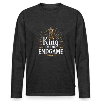 Mouvement de renaissance des échecs Chess Lover Strategic - T-shirt manches longues Premium bio Homme - anthracite chiné - Devant - Nico (187cm)