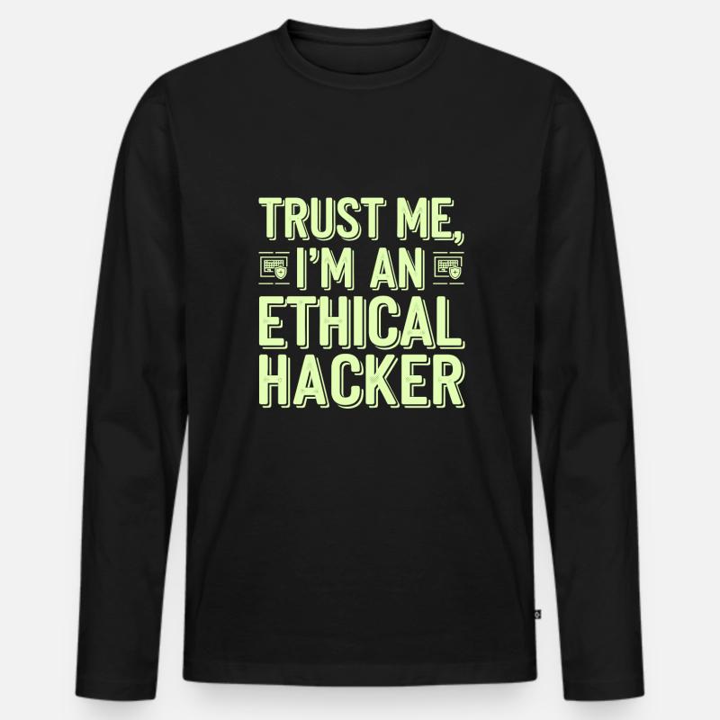 Ethical Hacking Cybersecurity Digital - Men's Premium Organic Long Sleeve Shirt - black