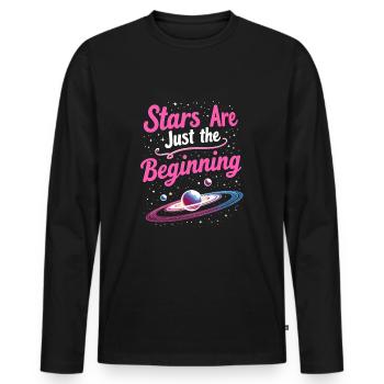 Exploration spatiale Découverte cosmique - T-shirt manches longues Premium bio Homme - noir - Devant - Nico (187cm)
