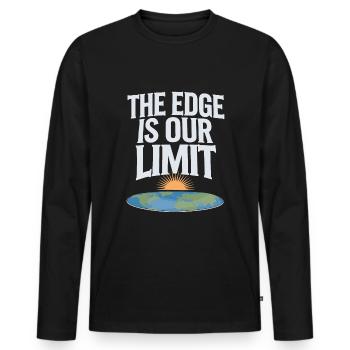 Flat Earth Satire Funny Conspiracy And - Men's Premium Organic Long Sleeve Shirt - black - Front - Nico (187cm)