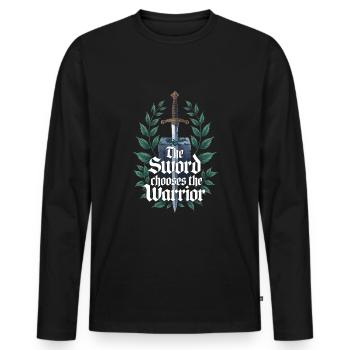 Épéiste de la Renaissance Hema Historique - T-shirt manches longues Premium bio Homme - noir - Devant - Nico (187cm)