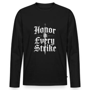 Épéiste de la Renaissance Hema Historique - T-shirt manches longues Premium bio Homme - noir - Devant - Nico (187cm)