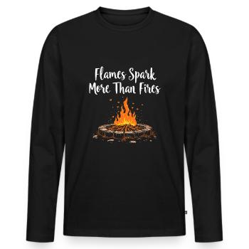 Fire Pits Backyard Gatherings In - Men's Premium Organic Long Sleeve Shirt - black - Front - Nico (187cm)