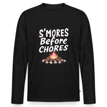 Fire Pits Backyard Gatherings In - Men's Premium Organic Long Sleeve Shirt - black - Front - Nico (187cm)