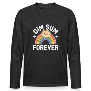 Dim-sum-liebhaber Chinesischer Küche Und Knödel - Männer Premium Bio Langarmshirt - Anthrazit meliert - Vorne - Nico (187cm)