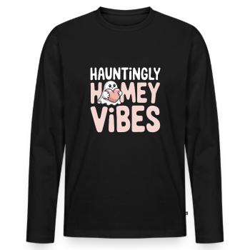 Cosy Horreur Esthétique Effrayant Cosy - T-shirt manches longues Premium bio Homme - noir - Devant - Nico (187cm)