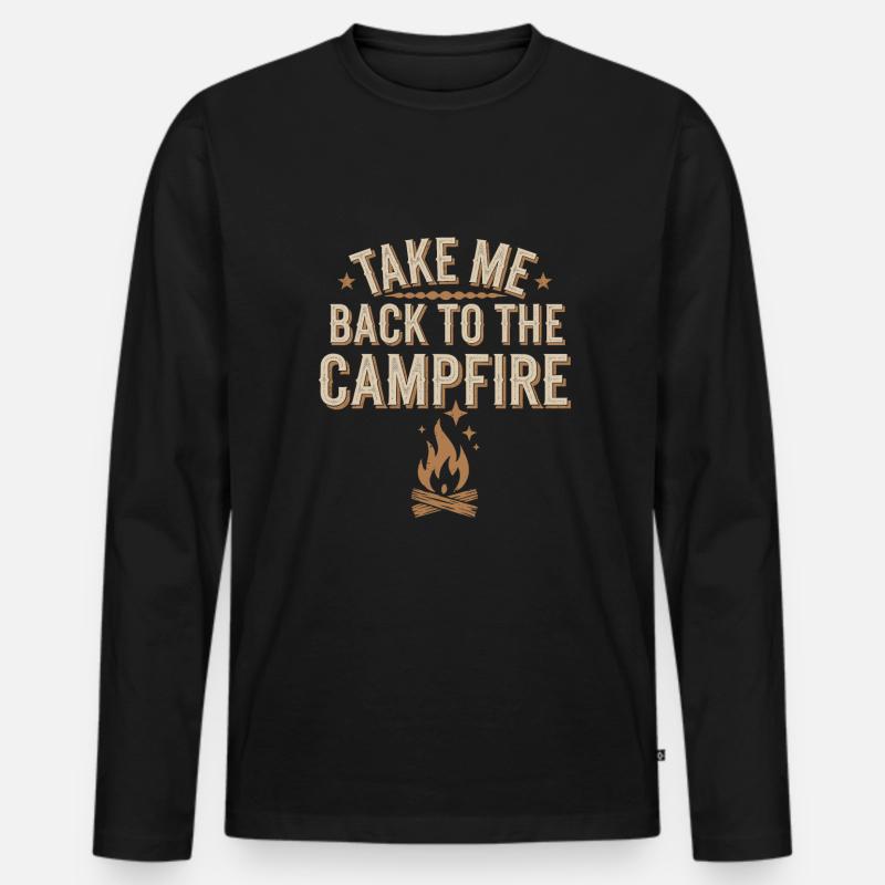 Nostalgische Camping-erinnerungen, Retro-vibes, - Männer Premium Bio Langarmshirt - Schwarz