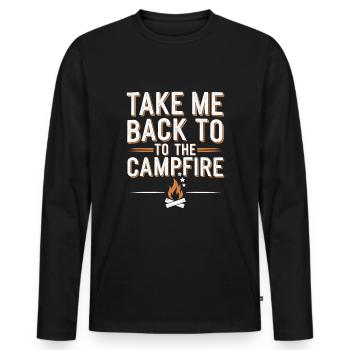 Nostalgische Camping-erinnerungen, Retro-vibes, - Männer Premium Bio Langarmshirt - Schwarz - Vorne - Nico (187cm)