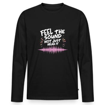 Un son haut de gamme de haute qualité pour la culture audiophile - T-shirt manches longues Premium bio Homme - noir - Devant - Nico (187cm)