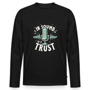Un son haut de gamme de haute qualité pour la culture audiophile - T-shirt manches longues Premium bio Homme - noir - Devant - Nico (187cm)