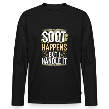 Ramoneur, cheminée traditionnelle - T-shirt manches longues Premium bio Homme - noir - Devant - Nico (187cm)