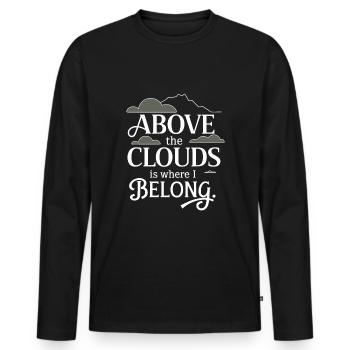 Cloudy view, Relaxing sky, Dreamy - Men's Premium Organic Long Sleeve Shirt - black - Front - Nico (187cm)