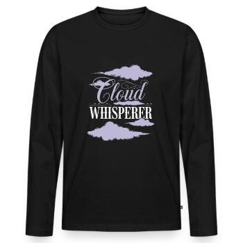 Cloudy view, Relaxing sky, Dreamy - Men's Premium Organic Long Sleeve Shirt - black - Front - Nico (187cm)