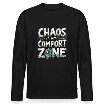Surreal Art Humor Dreamlike Images Floating - Men's Premium Organic Long Sleeve Shirt - black - Front - Nico (187cm)