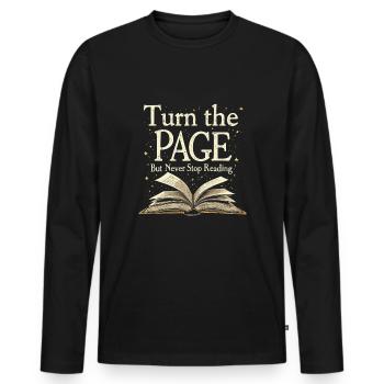 Book-like humour, Witty reading quotes, Literary - Men's Premium Organic Long Sleeve Shirt - black - Front - Nico (187cm)