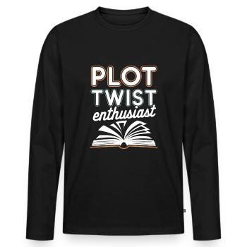 Book-like humour, Witty reading quotes, Literary - Men's Premium Organic Long Sleeve Shirt - black - Front - Nico (187cm)