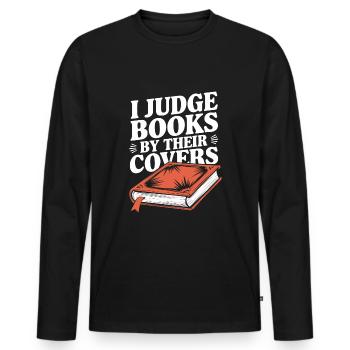 Humour livresque, Citations de lecture pleines d’, Littéraire - T-shirt manches longues Premium bio Homme - noir - Devant - Nico (187cm)