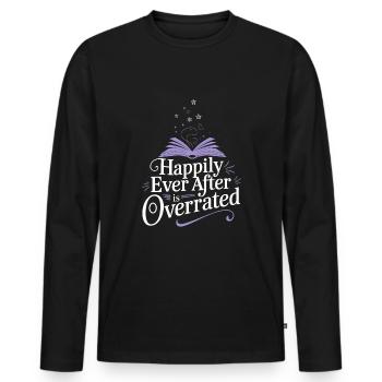Book-like humour, Witty reading quotes, Literary - Men's Premium Organic Long Sleeve Shirt - black - Front - Nico (187cm)