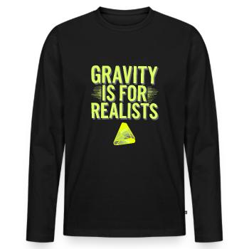 Surreal Art Humor Dreamlike Images Floating - Men's Premium Organic Long Sleeve Shirt - black - Front - Nico (187cm)