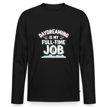 Surreal Art Humor Dreamlike Images Floating - Men's Premium Organic Long Sleeve Shirt - black - Front - Nico (187cm)