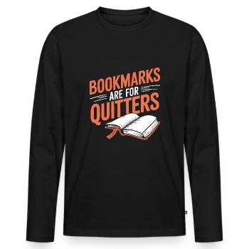 Book-like humour, Witty reading quotes, Literary - Men's Premium Organic Long Sleeve Shirt - black - Front - Nico (187cm)