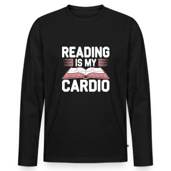 Book-like humour, Witty reading quotes, Literary - Men's Premium Organic Long Sleeve Shirt - black - Front - Nico (187cm)