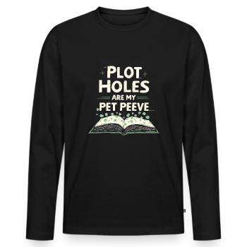 Humour livresque, Citations de lecture pleines d’, Littéraire - T-shirt manches longues Premium bio Homme - noir - Devant - Nico (187cm)