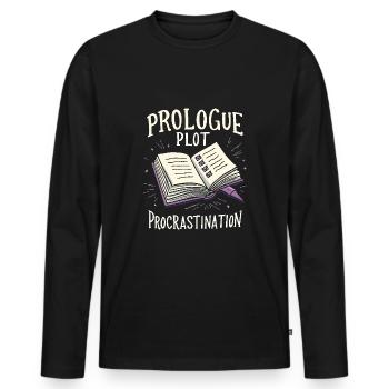 Book-like humour, Witty reading quotes, Literary - Men's Premium Organic Long Sleeve Shirt - black - Front - Nico (187cm)