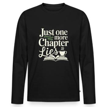 Book-like humour, Witty reading quotes, Literary - Men's Premium Organic Long Sleeve Shirt - black - Front - Nico (187cm)