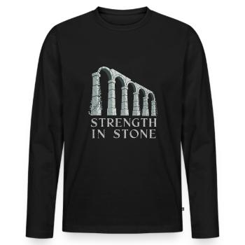 Passionnés d’histoire Passionnés de la Rome antique - T-shirt manches longues Premium bio Homme - noir - Devant - Nico (187cm)