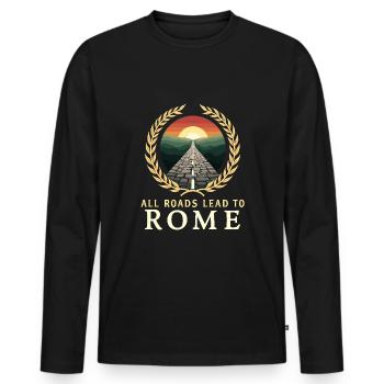 History buffs Ancient Rome enthusiasts - Men's Premium Organic Long Sleeve Shirt - black - Front - Nico (187cm)