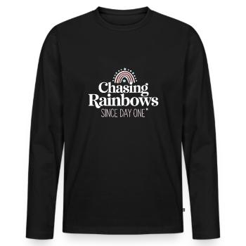 Whimsical Weather Patterns, Whimsical Clouds, Funny - Men's Premium Organic Long Sleeve Shirt - black - Front - Nico (187cm)
