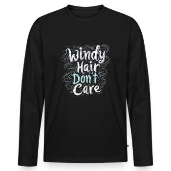 Whimsical Weather Patterns, Whimsical Clouds, Funny - Men's Premium Organic Long Sleeve Shirt - black - Front - Nico (187cm)