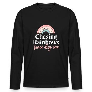 Whimsical Weather Patterns, Whimsical Clouds, Funny - Men's Premium Organic Long Sleeve Shirt - black - Front - Nico (187cm)