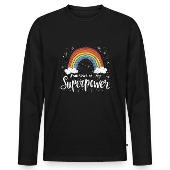 Whimsical Weather Patterns, Whimsical Clouds, Funny - Men's Premium Organic Long Sleeve Shirt - black - Front - Nico (187cm)