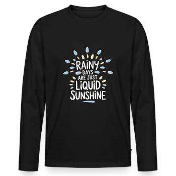 Whimsical Weather Patterns, Whimsical Clouds, Funny - Men's Premium Organic Long Sleeve Shirt - black - Front - Nico (187cm)