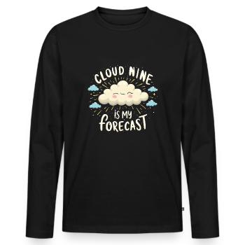 Whimsical Weather Patterns, Whimsical Clouds, Funny - Men's Premium Organic Long Sleeve Shirt - black - Front - Nico (187cm)