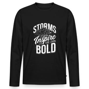 Whimsical Weather Patterns, Whimsical Clouds, Funny - Men's Premium Organic Long Sleeve Shirt - black - Front - Nico (187cm)