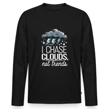 Whimsical Weather Patterns, Whimsical Clouds, Funny - Men's Premium Organic Long Sleeve Shirt - black - Front - Nico (187cm)
