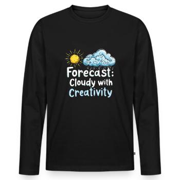Whimsical Weather Patterns, Whimsical Clouds, Funny - Men's Premium Organic Long Sleeve Shirt - black - Front - Nico (187cm)