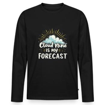 Whimsical Weather Patterns, Whimsical Clouds, Funny - Men's Premium Organic Long Sleeve Shirt - black - Front - Nico (187cm)