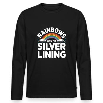 Whimsical Weather Patterns, Whimsical Clouds, Funny - Men's Premium Organic Long Sleeve Shirt - black - Front - Nico (187cm)