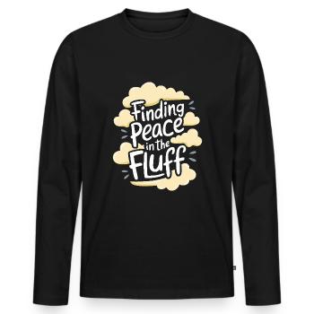 Cloudy view, Relaxing sky, Dreamy - Men's Premium Organic Long Sleeve Shirt - black - Front - Nico (187cm)
