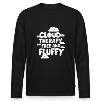 Cloudy view, Relaxing sky, Dreamy - Men's Premium Organic Long Sleeve Shirt - black - Front - Nico (187cm)