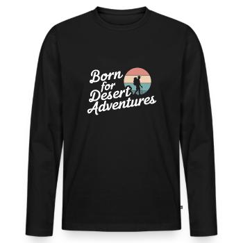 Desert wanderers, rugged trails and dry - Men's Premium Organic Long Sleeve Shirt - black - Front - Nico (187cm)